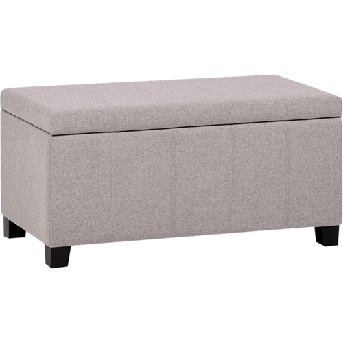 Simpli Home - Dover 36 inch Wide Contemporary Rectangle Storage Ottoman Bench - Gray Cloud