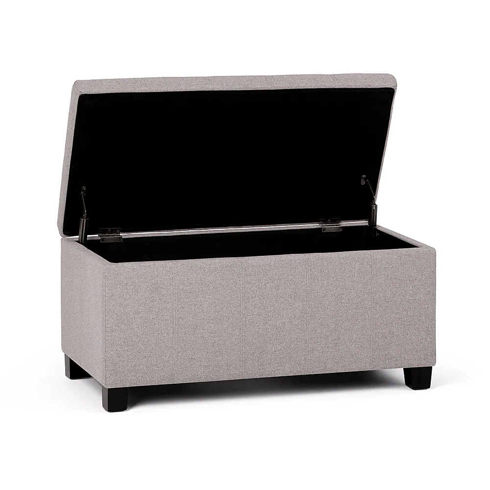 Left. Simpli Home - Dover 36 inch Wide Contemporary Rectangle Storage Ottoman Bench - Gray Cloud.