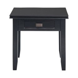 Simpli Home - Artisan SOLID WOOD 21 inch Wide Square Transitional End Side Table in - Black - Front_Zoom