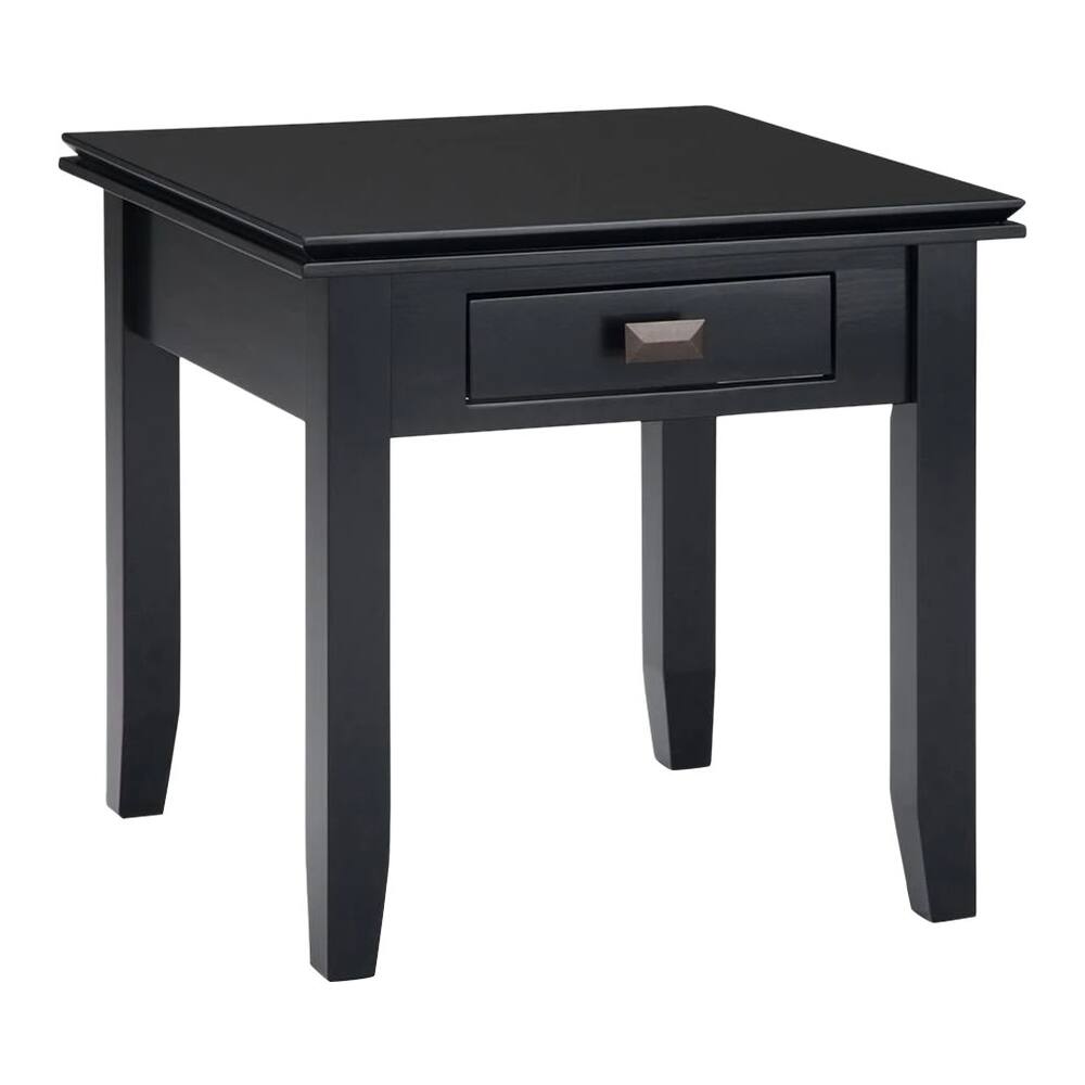 Alt View 12. Simpli Home - Artisan SOLID WOOD 21 inch Wide Square Transitional End Side Table in Black - Black.