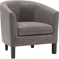 Simpli Home - Austin 30 inch Wide Tub Chair - Distressed Slate Gray - Angle_Zoom