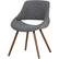 Front. Simpli Home - Malden Mid Century Modern Bentwood Dining Chair in Grey Woven Fabric - Gray.