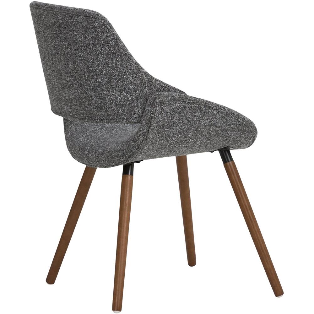 Alt View 11. Simpli Home - Malden Mid Century Modern Bentwood Dining Chair in Grey Woven Fabric - Gray.
