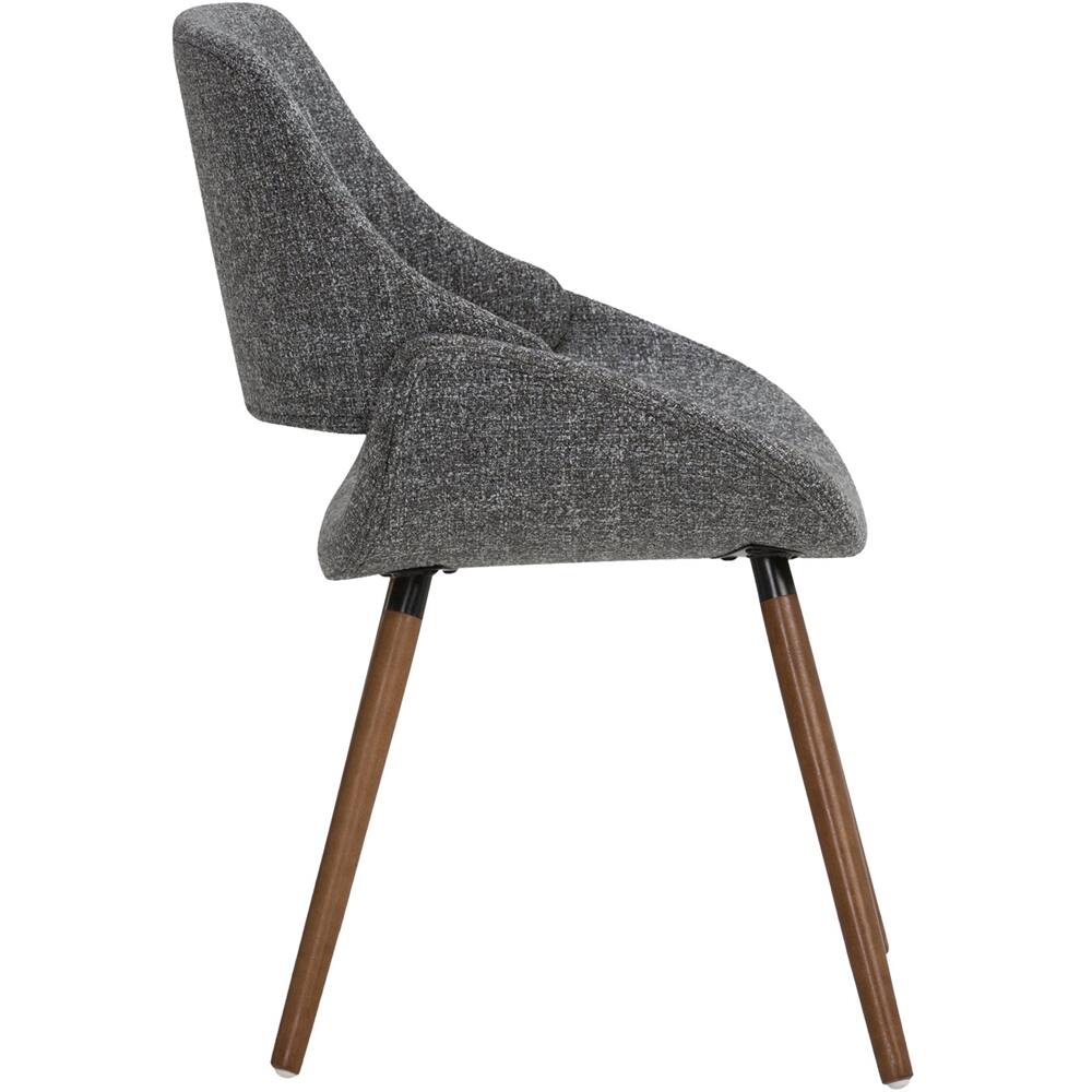 Left. Simpli Home - Malden Mid Century Modern Bentwood Dining Chair in Grey Woven Fabric - Gray.