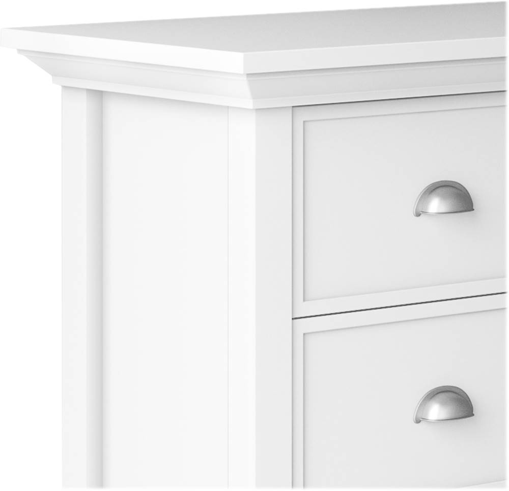 Best Buy Simpli Home Redmond Rustic Solid Wood Medium Storage Cabinet White Axcred15 Wh