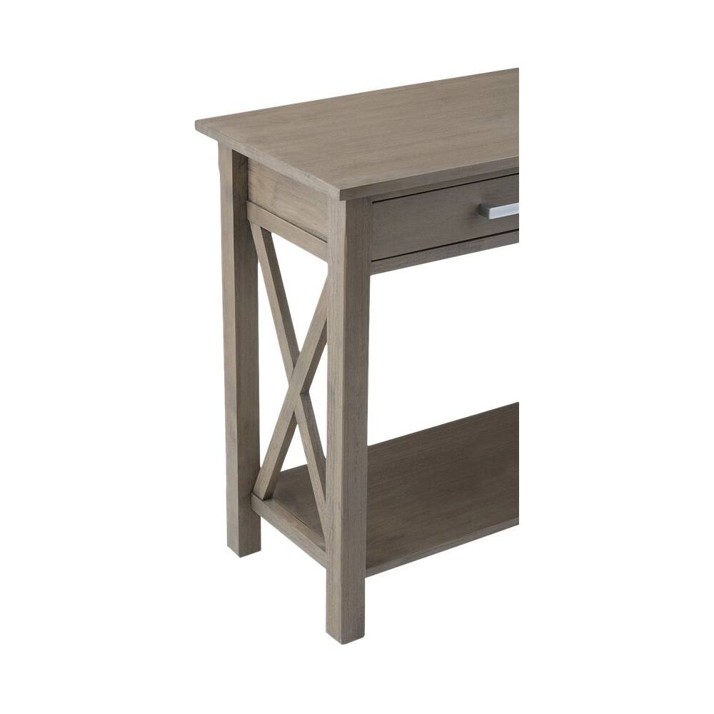 Alt View 13. Simpli Home - Kitchener Rectangular Contemporary Wood 2-Drawer Console Table - Farmhouse Gray.
