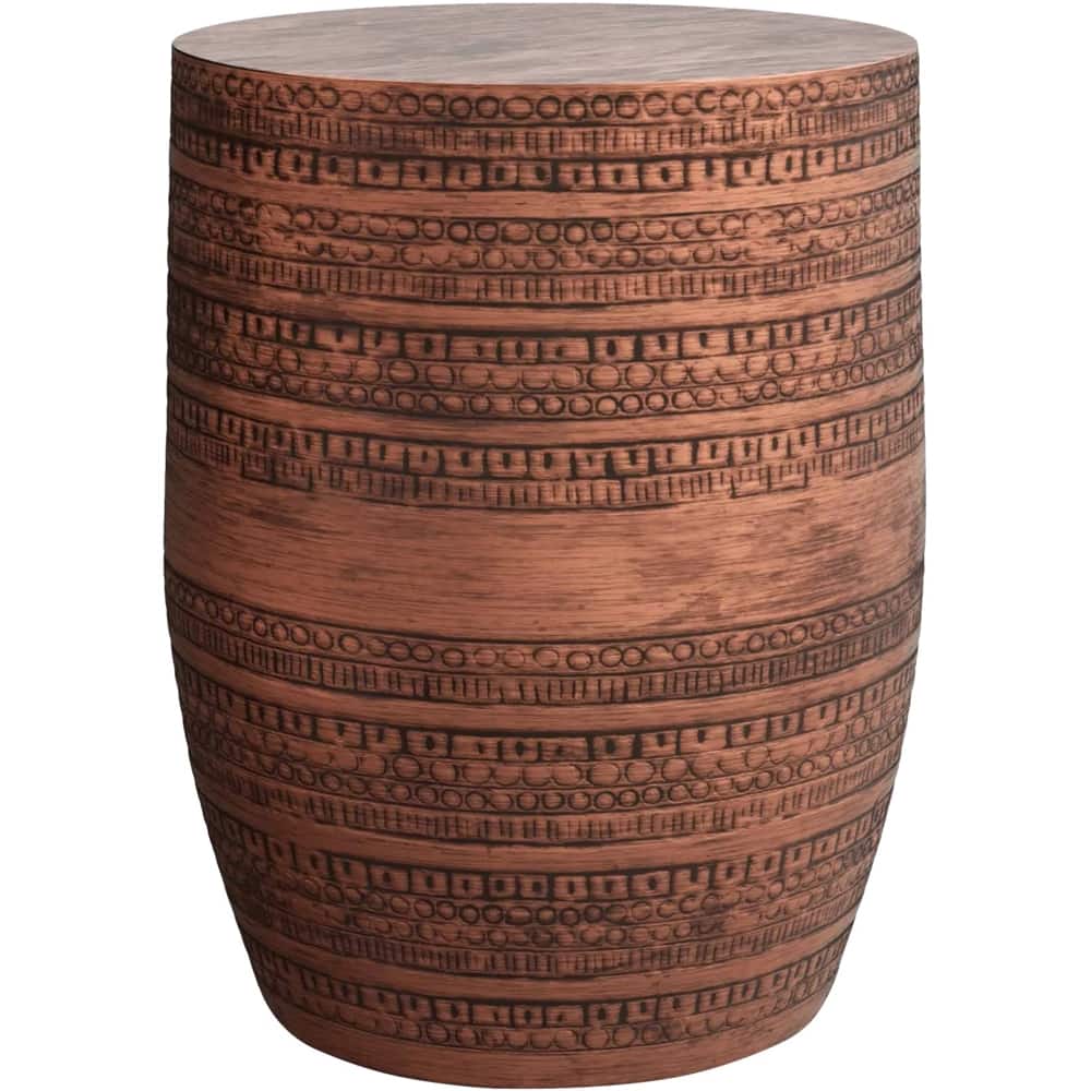 Front. Simpli Home - Johnsen Round Contemporary Metal Side Table - Antique Copper.