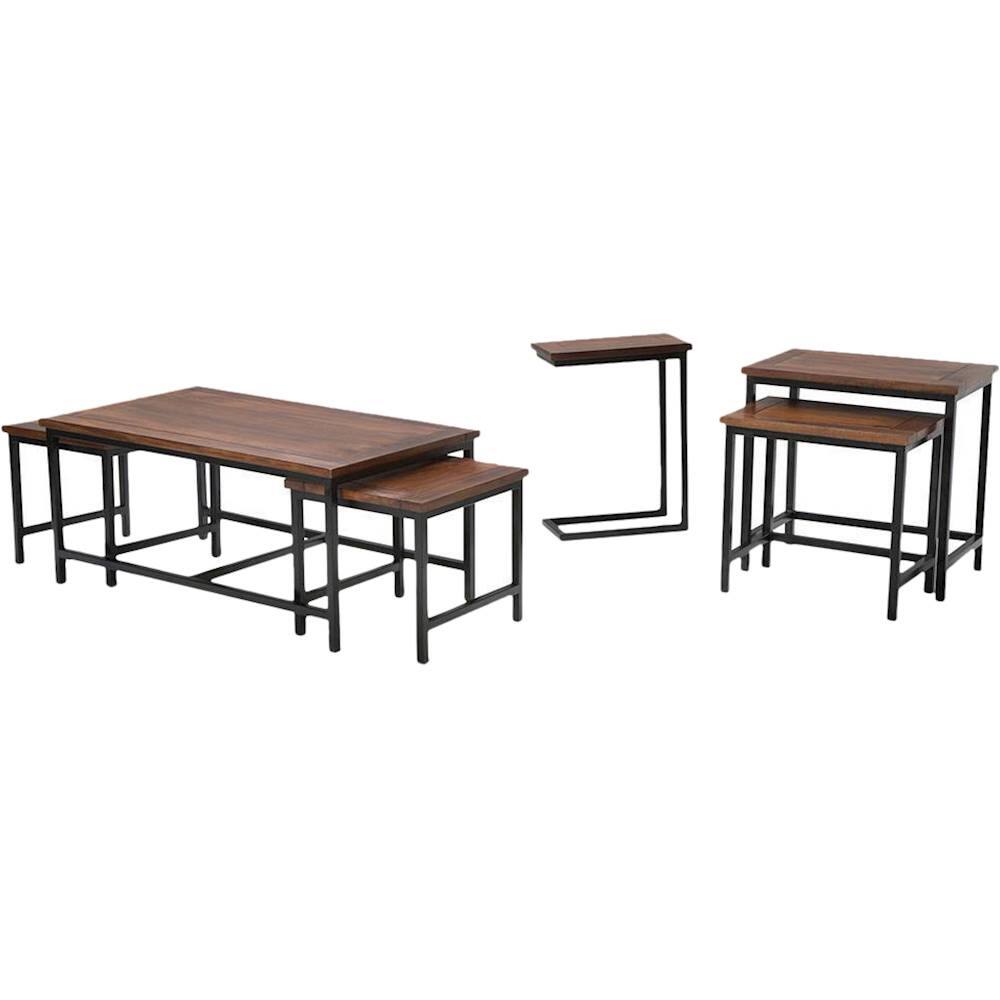Alt View 16. Simpli Home - Skyler 2 Pc Nesting Side Table - Dark Cognac Brown.