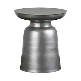 Simpli Home - Toby Round Contemporary Metal Accent Table - Silver