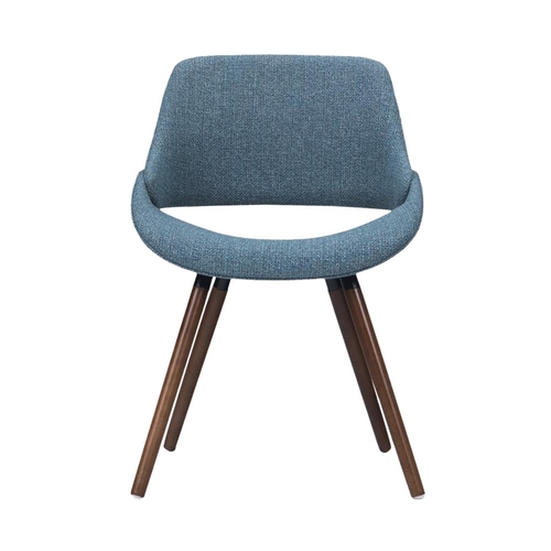 Simpli Home - Malden Mid-Century Modern Woven Fabric Dining Chair - Denim Blue