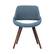 Front. Simpli Home - Malden Mid Century Modern Bentwood Dining Chair in Denim Blue Woven Fabric - Denim Blue.