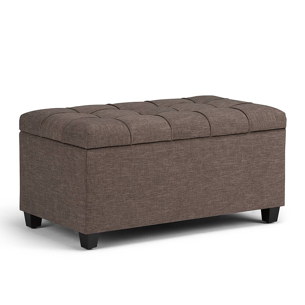 Angle View: Simpli Home - Sienna Storage Ottoman Bench - Fawn Brown