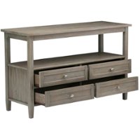 Simpli Home - Warm Shaker SOLID WOOD 48 inch Wide Transitional Console Sofa Table in Distressed Grey - Distressed Gray - Front_Zoom