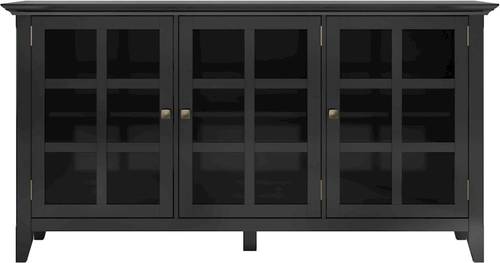 Simpli Home - Acadian Rustic Solid Wood Wide Storage Cabinet - Black