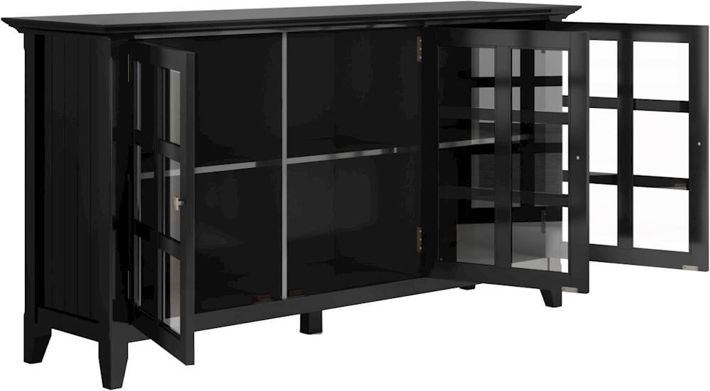 Alt View 11. Simpli Home - Acadian SOLID WOOD 62 inch Wide Transitional Wide Storage Cabinet in Black - Black.