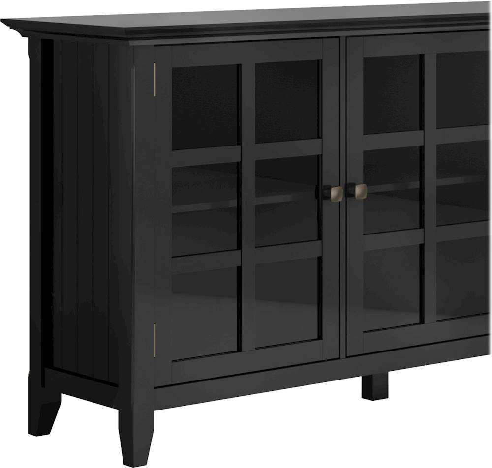Alt View 12. Simpli Home - Acadian SOLID WOOD 62 inch Wide Transitional Wide Storage Cabinet in Black - Black.