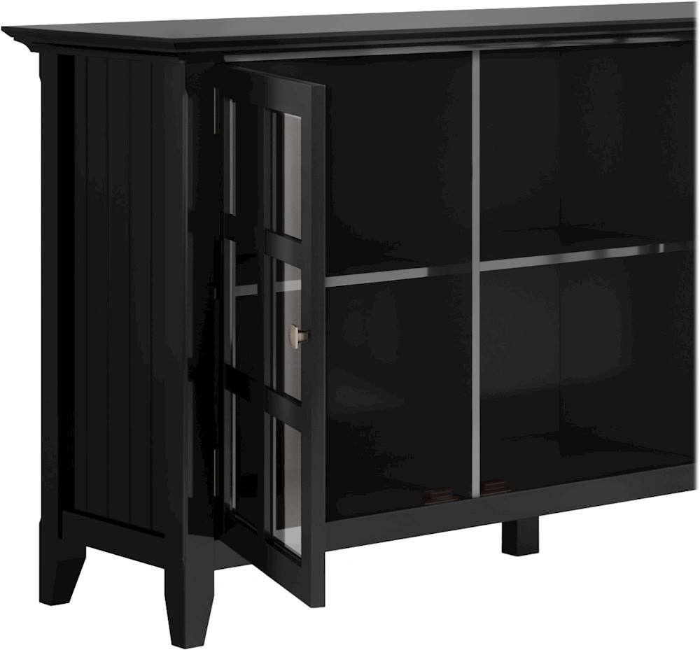 Alt View 13. Simpli Home - Acadian SOLID WOOD 62 inch Wide Transitional Wide Storage Cabinet in Black - Black.