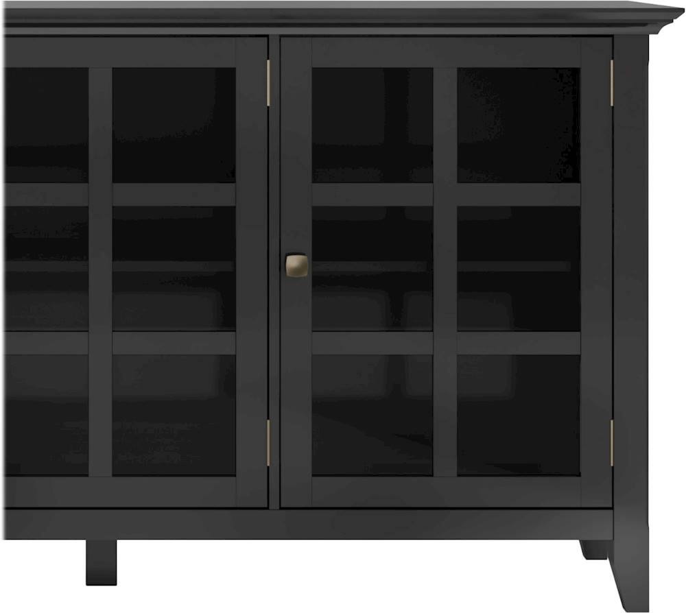 Alt View 14. Simpli Home - Acadian SOLID WOOD 62 inch Wide Transitional Wide Storage Cabinet in Black - Black.