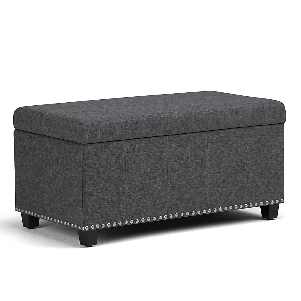 Angle View: Simpli Home - Amelia Storage Ottoman Bench - Slate Gray