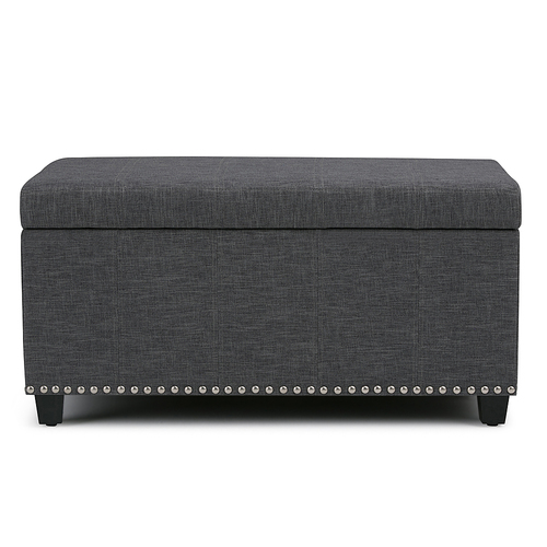 Simpli Home - Amelia Storage Ottoman Bench - Slate Gray