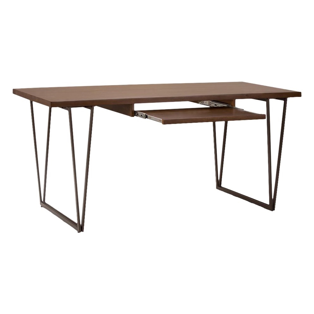 Left View: Simpli Home - Ryder Rectangular Contemporary Industrial Wood Table - Natural Aged Brown