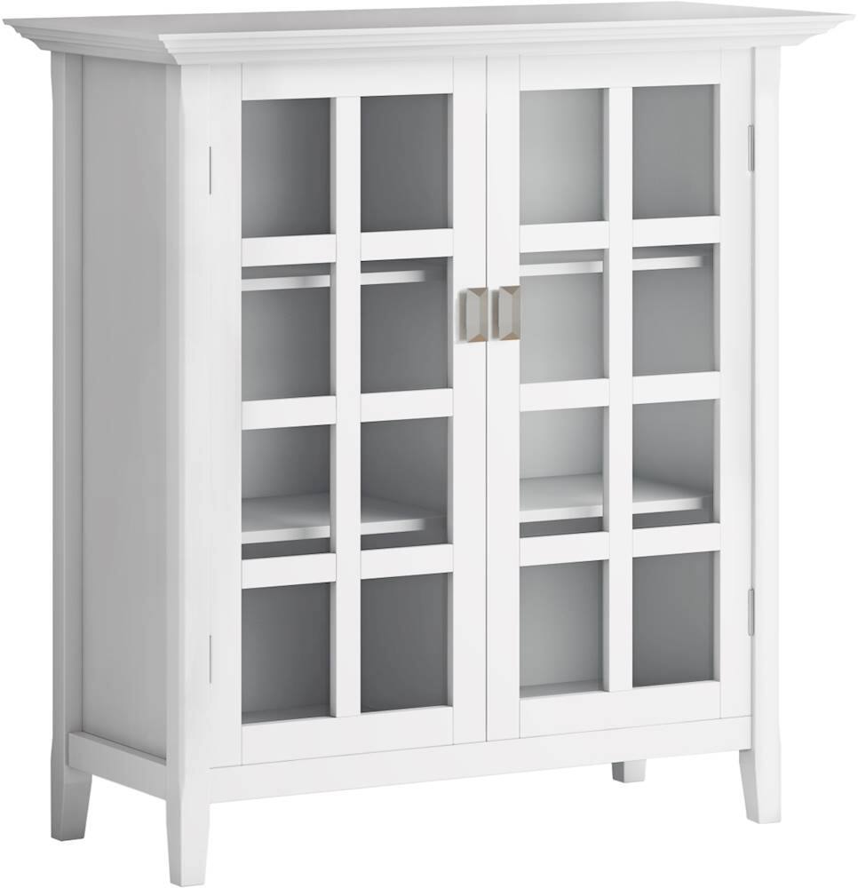 Angle View: Simpli Home - Artisan SOLID WOOD 38 inch Wide Transitional Medium Storage Cabinet in - White