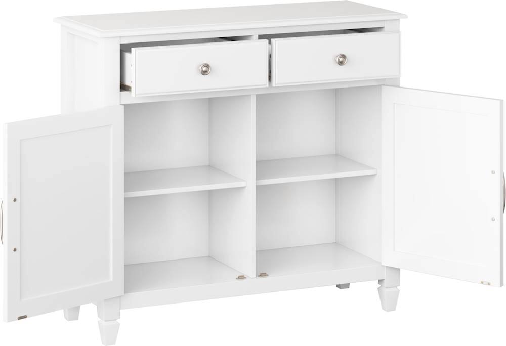 Alt View 11. Simpli Home - Connaught Traditional Solid Wood Entryway Storage Cabinet - White.