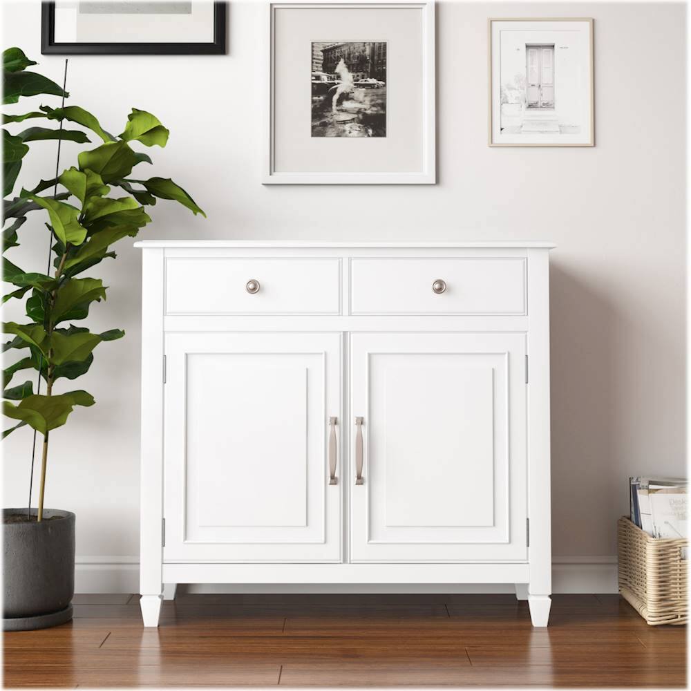 Alt View 15. Simpli Home - Connaught Traditional Solid Wood Entryway Storage Cabinet - White.