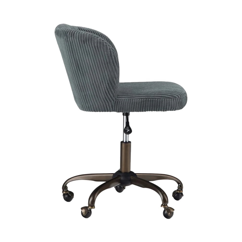 Left View: Simpli Home - Sheehan 5-Pointed Star Faux Leather Executive Chair - Gray