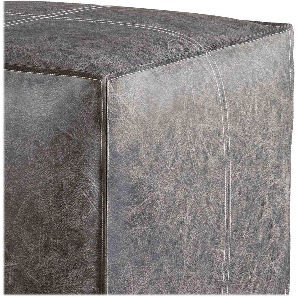 Alt View 12. Simpli Home - Brody Square Pouf - Distressed Black.
