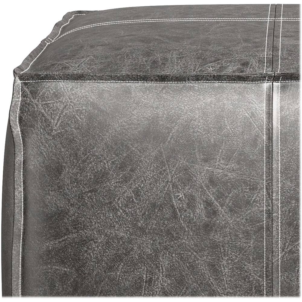 Alt View 13. Simpli Home - Brody Square Pouf - Distressed Black.