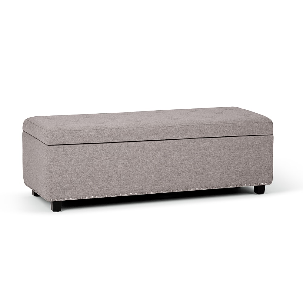 Angle View: Simpli Home - Hamilton Storage Ottoman - Gray Cloud