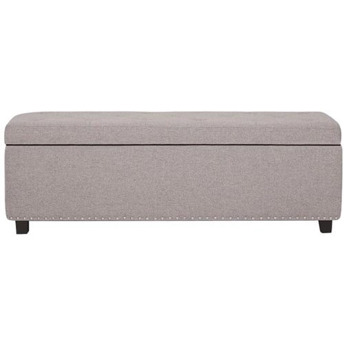 Simpli Home - Hamilton Storage Ottoman - Gray Cloud