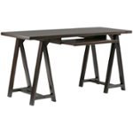 Front Zoom. Simpli Home - Sawhorse Rectangular Modern Industrial Wood Table - Dark Chestnut Brown.