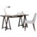 Left Zoom. Simpli Home - Sawhorse Rectangular Modern Industrial Wood Table - Dark Chestnut Brown.