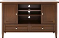 Simpli Home - Warm Shaker Solid Wood 47 inch Wide Transitional TV Media Stand For TVs up to 50 inches - Russet Brown - Front_Zoom
