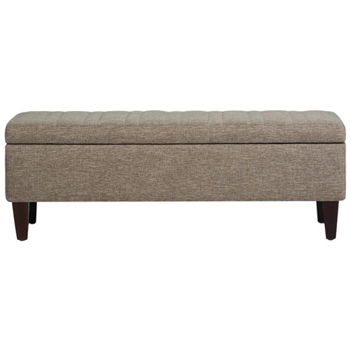 Simpli Home - Monroe 48 inch Wide Contemporary Rectangle Storage Ottoman - Fawn Brown