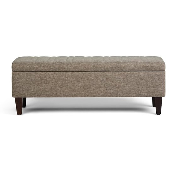 Simpli Home Monroe 48 Inch Wide Contemporary Rectangle Storage Ottoman Fawn Brown 3axcot 251 Brl Best Buy