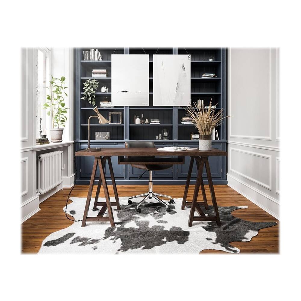 Alt View 17. Simpli Home - Dax 5-Pointed Star Chrome and Foam Executive/Computer Chair - Black/Natural.