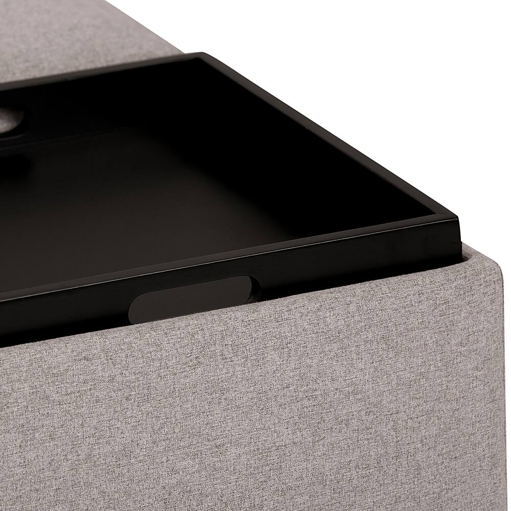 Alt View 17. Simpli Home - Avalon 35 inch Wide Contemporary Square Coffee Table Storage Ottoman - Gray Cloud.