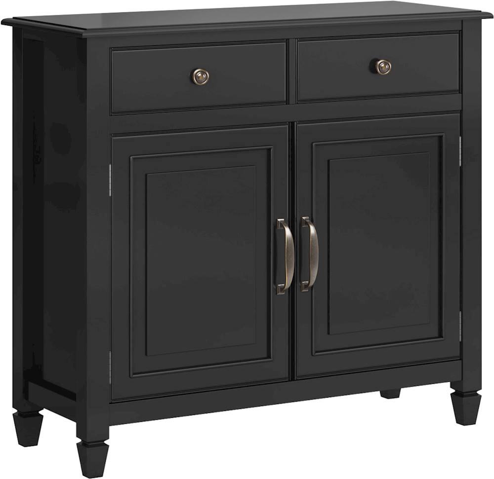 Angle. Simpli Home - Connaught Traditional Solid Wood Entryway Storage Cabinet - Black.