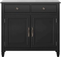 Simpli Home - Connaught Traditional Solid Wood Entryway Storage Cabinet - Black - Front_Zoom