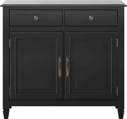 Simpli Home - Connaught Traditional Solid Wood Entryway Storage Cabinet - Black - Front_Zoom