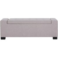 Simpli Home - Laredo 51 inch Wide Contemporary Rectangle Large Storage Ottoman - Gray Cloud - Front_Zoom
