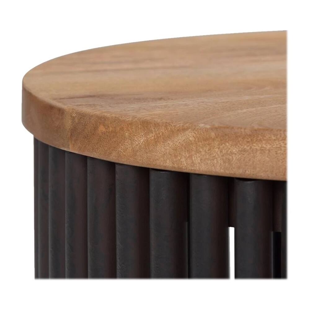 Alt View 13. Simpli Home - Demy Round Contemporary Solid Mango Wood Side Table - Natural.
