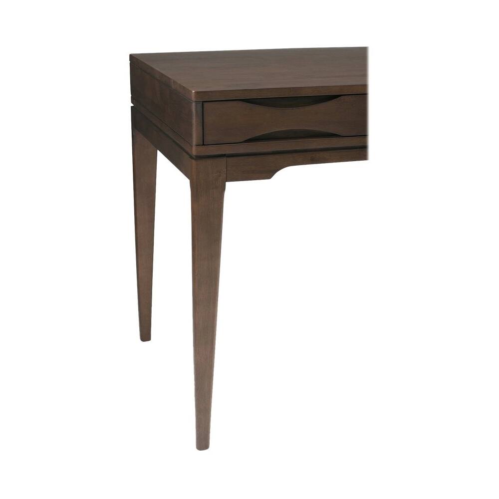 Alt View 13. Simpli Home - Harper Rectangular Mid-Century Modern Solid Rubberwood 2-Drawer Table - Walnut Brown.