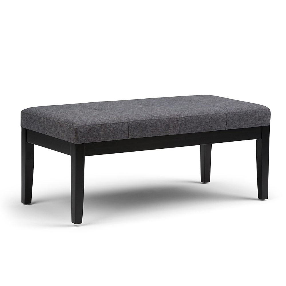 Angle View: Simpli Home - Lacey 43 inch Wide Contemporary Rectangle Tufted Ottoman Bench - Slate Gray