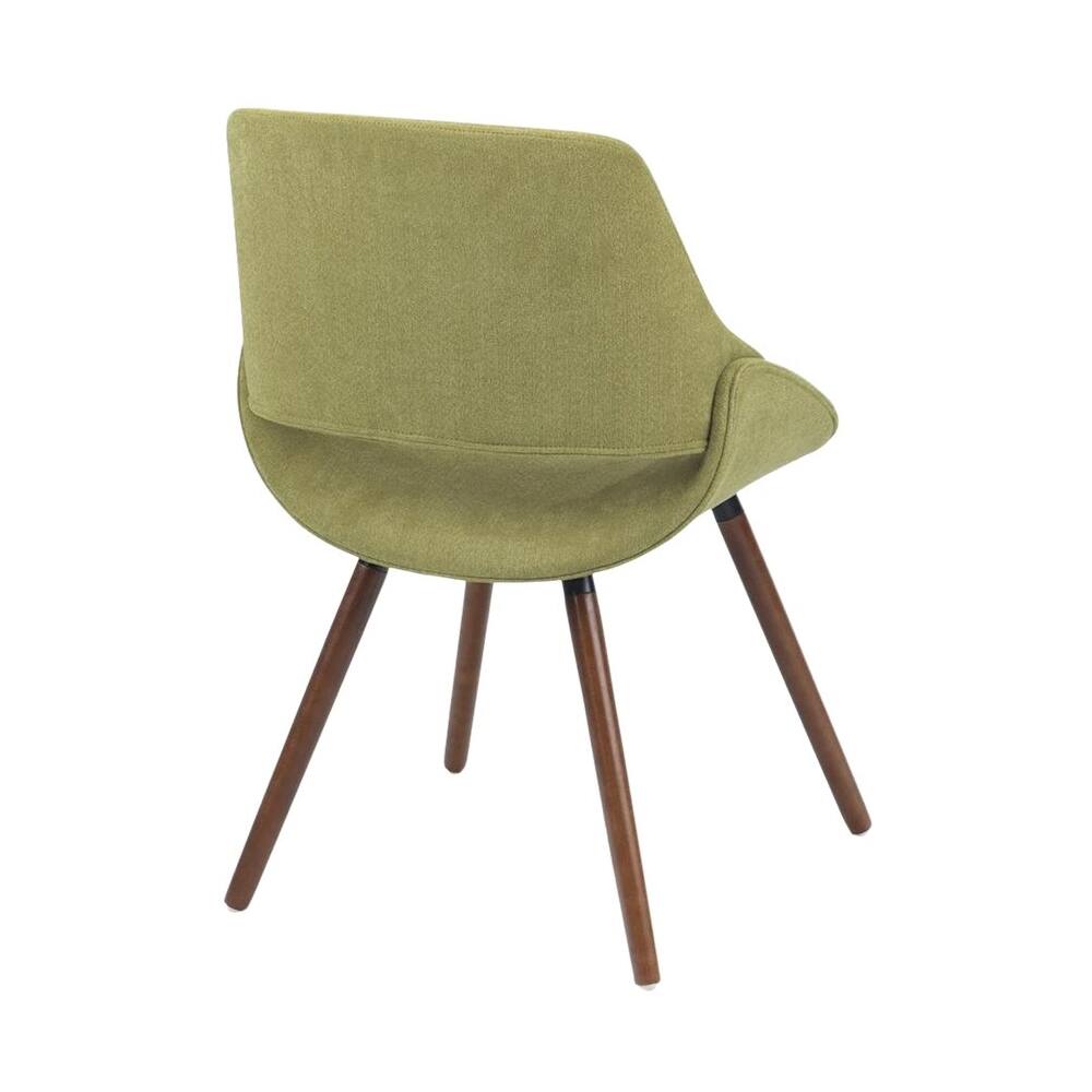 Alt View 12. Simpli Home - Malden Mid Century Modern Bentwood Dining Chair in Acid Green Woven Fabric - Acid Green.