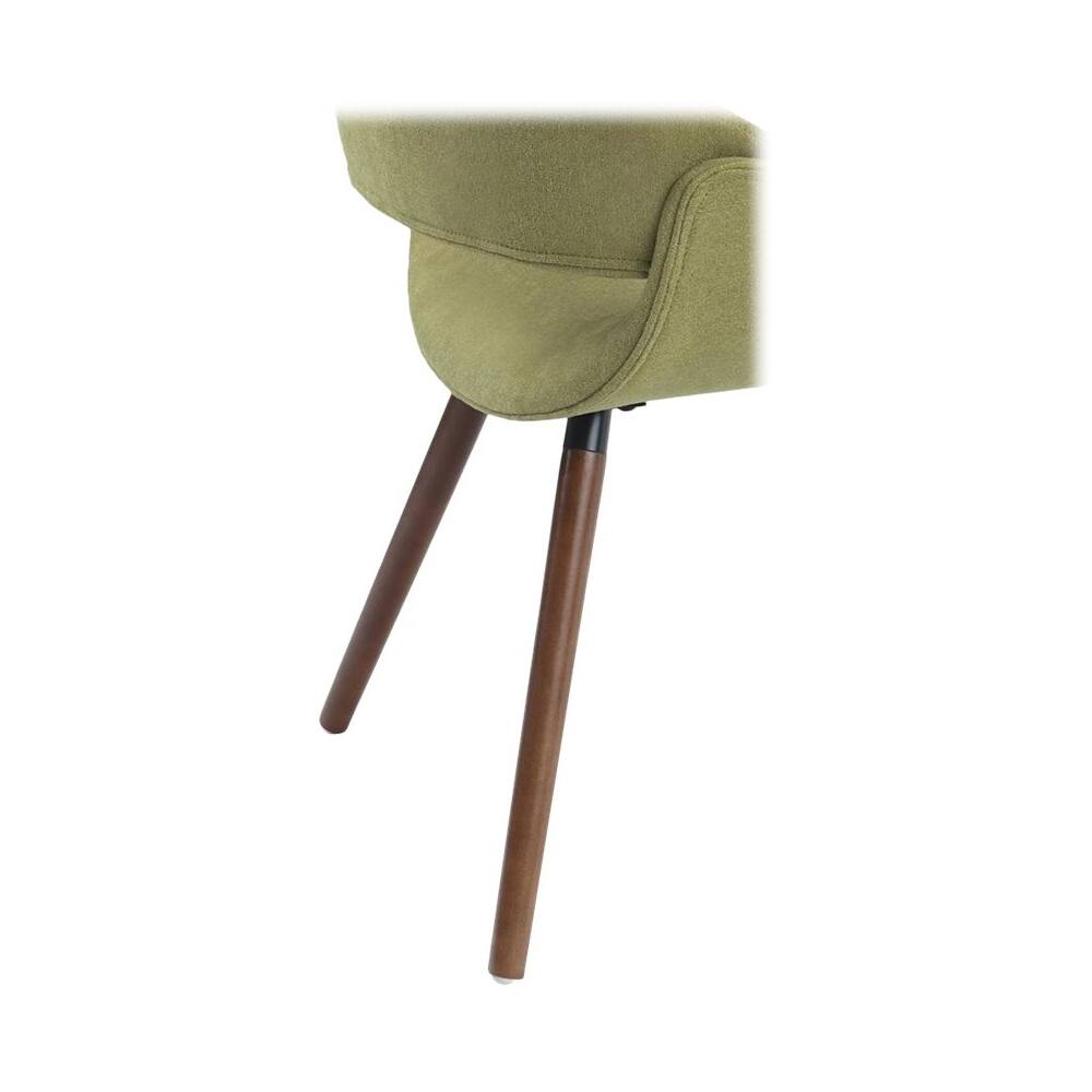 Alt View 14. Simpli Home - Malden Mid Century Modern Bentwood Dining Chair in Acid Green Woven Fabric - Acid Green.