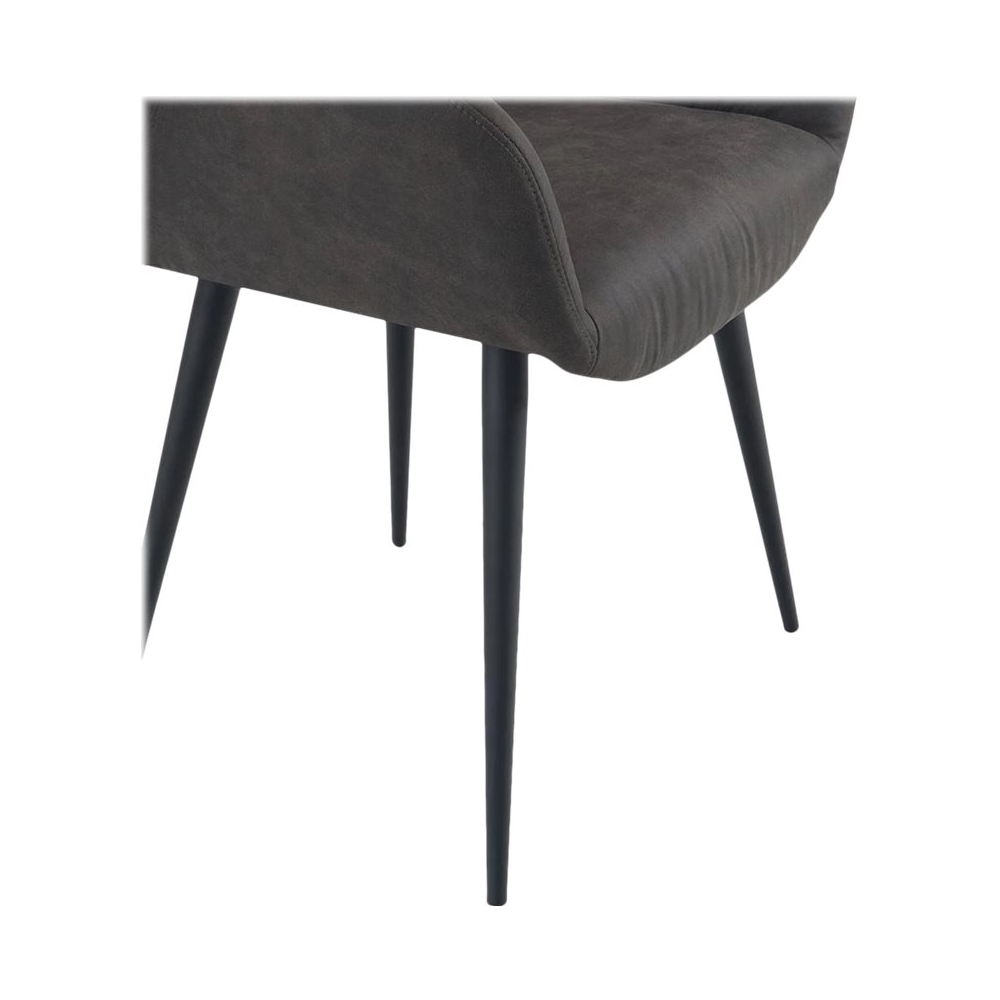 Simpli Home - Briar Mid-Century Modern Faux Leather Dining Chair - Distressed Charcoal
